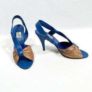 POLA Italy leather open toe stiletto pumps sandals